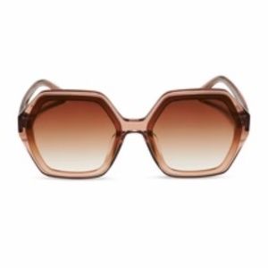 DIFF Gigi Oversized Retro Cafe Ole Brown Gradient Gold Flash Sunglasses
